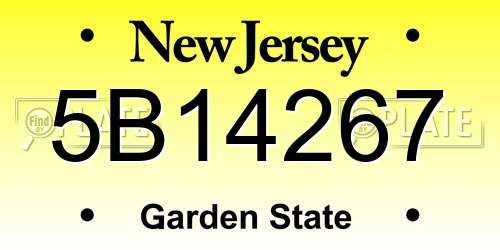 5B14267 New Jersey License Plate