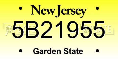 5B21955 New Jersey License Plate