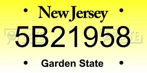 5B21958 New Jersey License Plate