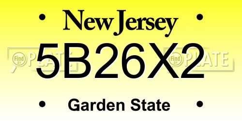 5B26X2 New Jersey License Plate