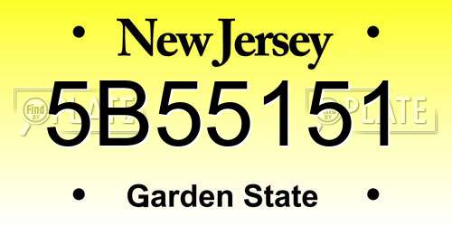 5B55151 New Jersey License Plate