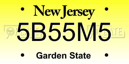 5B55M5 New Jersey License Plate