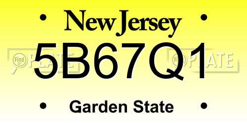 5B67Q1 New Jersey License Plate