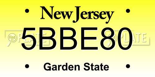 5BBE80 New Jersey License Plate