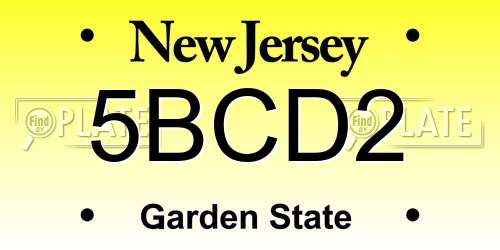 5BCD2 New Jersey License Plate