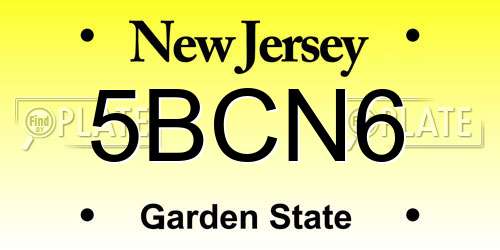 5BCN6 New Jersey License Plate