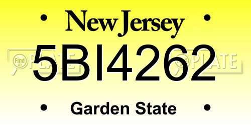 5BI4262 New Jersey License Plate