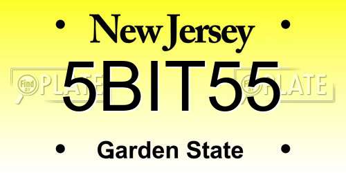5BIT55 New Jersey License Plate