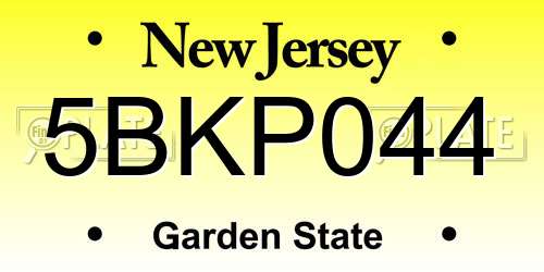 5BKP044 New Jersey License Plate