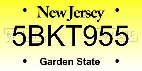 5BKT955 New Jersey License Plate