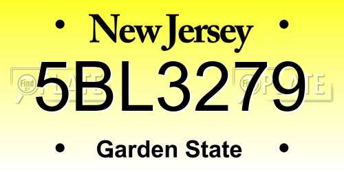 5BL3279 New Jersey License Plate