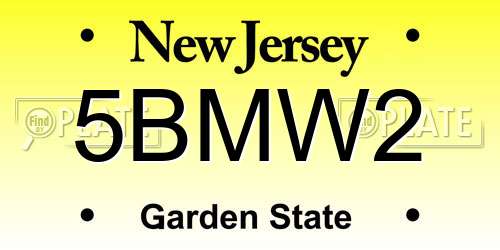 5BMW2 New Jersey License Plate