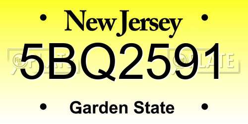 5BQ2591 New Jersey License Plate