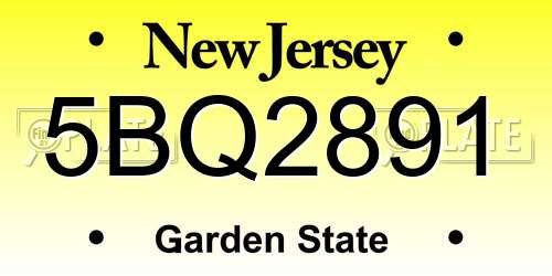 5BQ2891 New Jersey License Plate