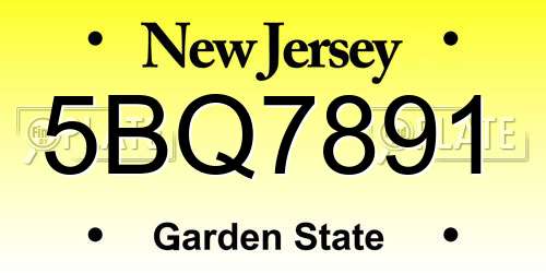 5BQ7891 New Jersey License Plate
