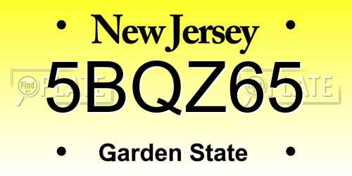 5BQZ65 New Jersey License Plate