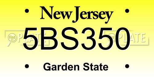 5BS350 New Jersey License Plate
