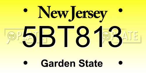 5BT813 New Jersey License Plate
