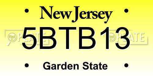 5BTB13 New Jersey License Plate
