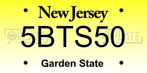 5BTS50 New Jersey License Plate