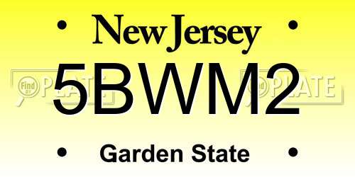 5BWM2 New Jersey License Plate