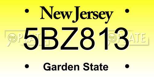5BZ813 New Jersey License Plate
