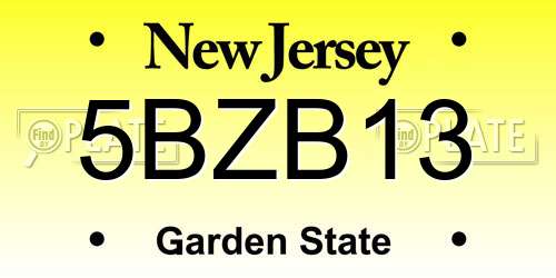 5BZB13 New Jersey License Plate