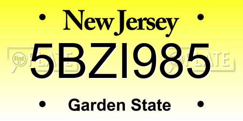 5BZI985 New Jersey License Plate
