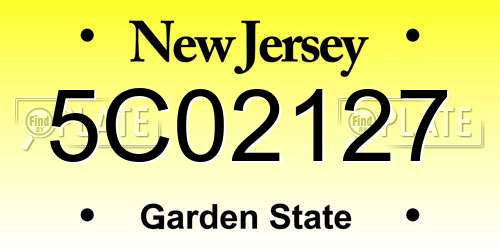 5C02127 New Jersey License Plate