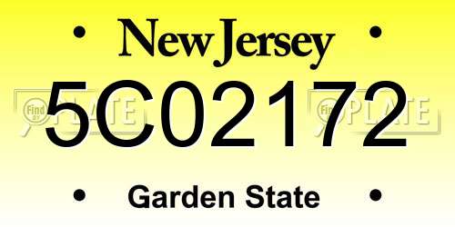 5C02172 New Jersey License Plate