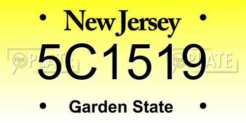 5C1519 New Jersey License Plate