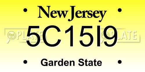 5C15I9 New Jersey License Plate