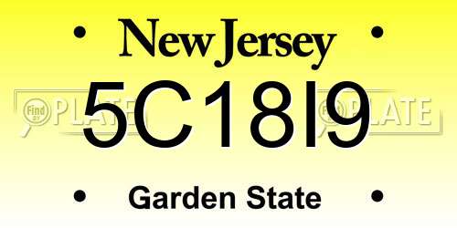 5C18I9 New Jersey License Plate
