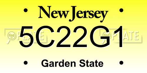 5C22G1 New Jersey License Plate