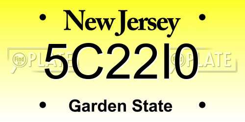 5C22I0 New Jersey License Plate