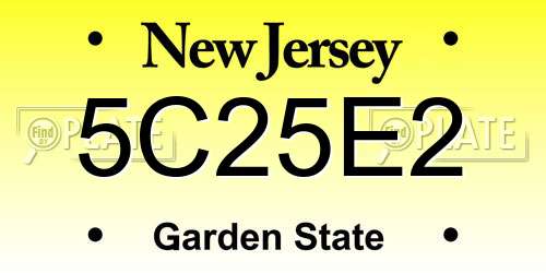 5C25E2 New Jersey License Plate