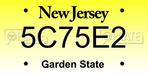 5C75E2 New Jersey License Plate