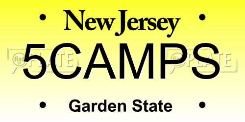 5CAMPS New Jersey License Plate