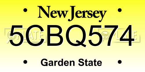 5CBQ574 New Jersey License Plate