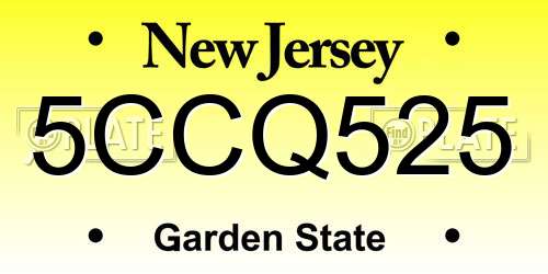 5CCQ525 New Jersey License Plate