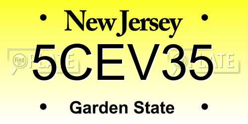 5CEV35 New Jersey License Plate