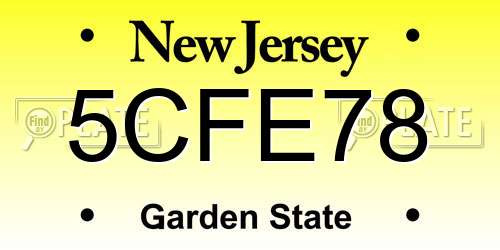 5CFE78 New Jersey License Plate
