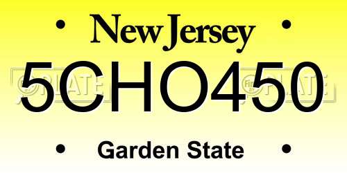 5CHO450 New Jersey License Plate