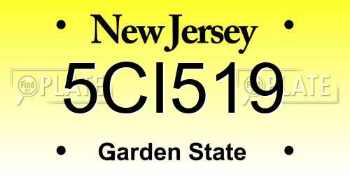 5CI519 New Jersey License Plate