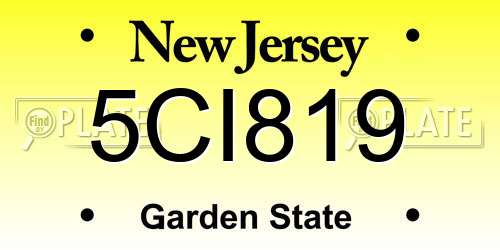 5CI819 New Jersey License Plate