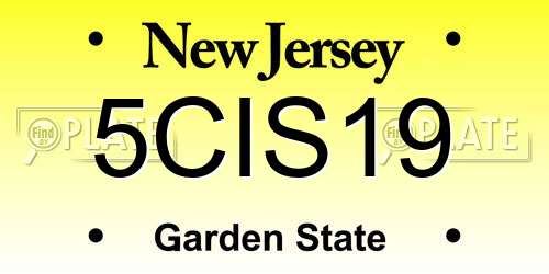 5CIS19 New Jersey License Plate