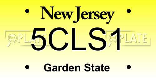5CLS1 New Jersey License Plate