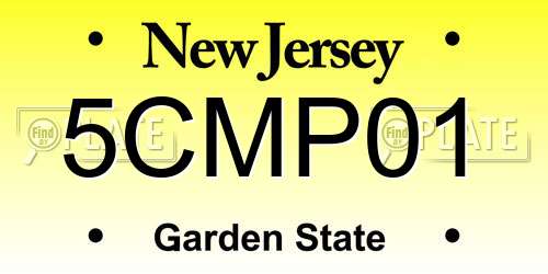 5CMP01 New Jersey License Plate