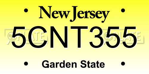 5CNT355 New Jersey License Plate