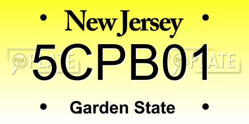 5CPB01 New Jersey License Plate
